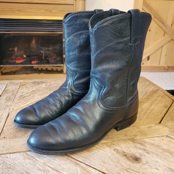 J. Chisholm Other - J Chisholm Western Cowboy Boots Black Leather Roper - Men's Size 9 EE